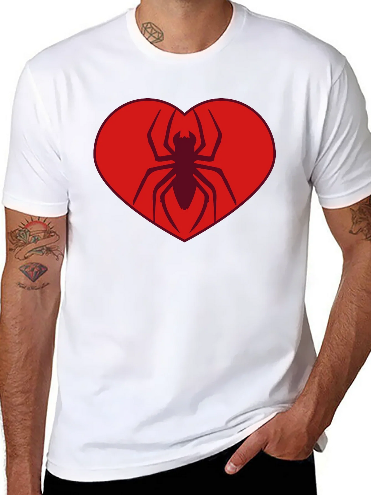 Spider Heart Tee - Cool Graphic Black T-Shirt product image 6