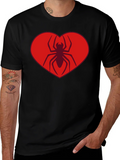 Spider Heart Tee - Cool Graphic Black T-Shirt product image 1
