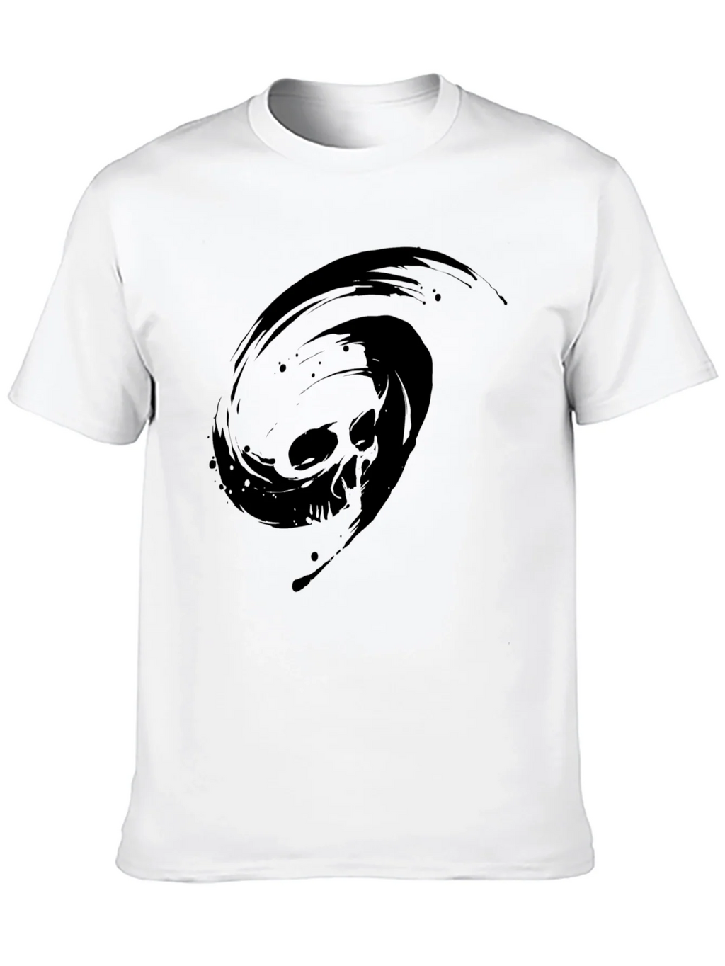Black T-Shirt with Skull Vortex Design product image 9