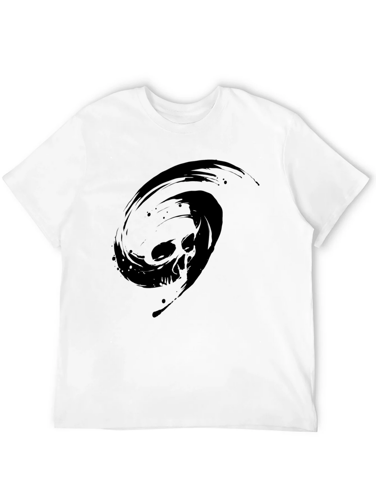 Black T-Shirt with Skull Vortex Design product image 11