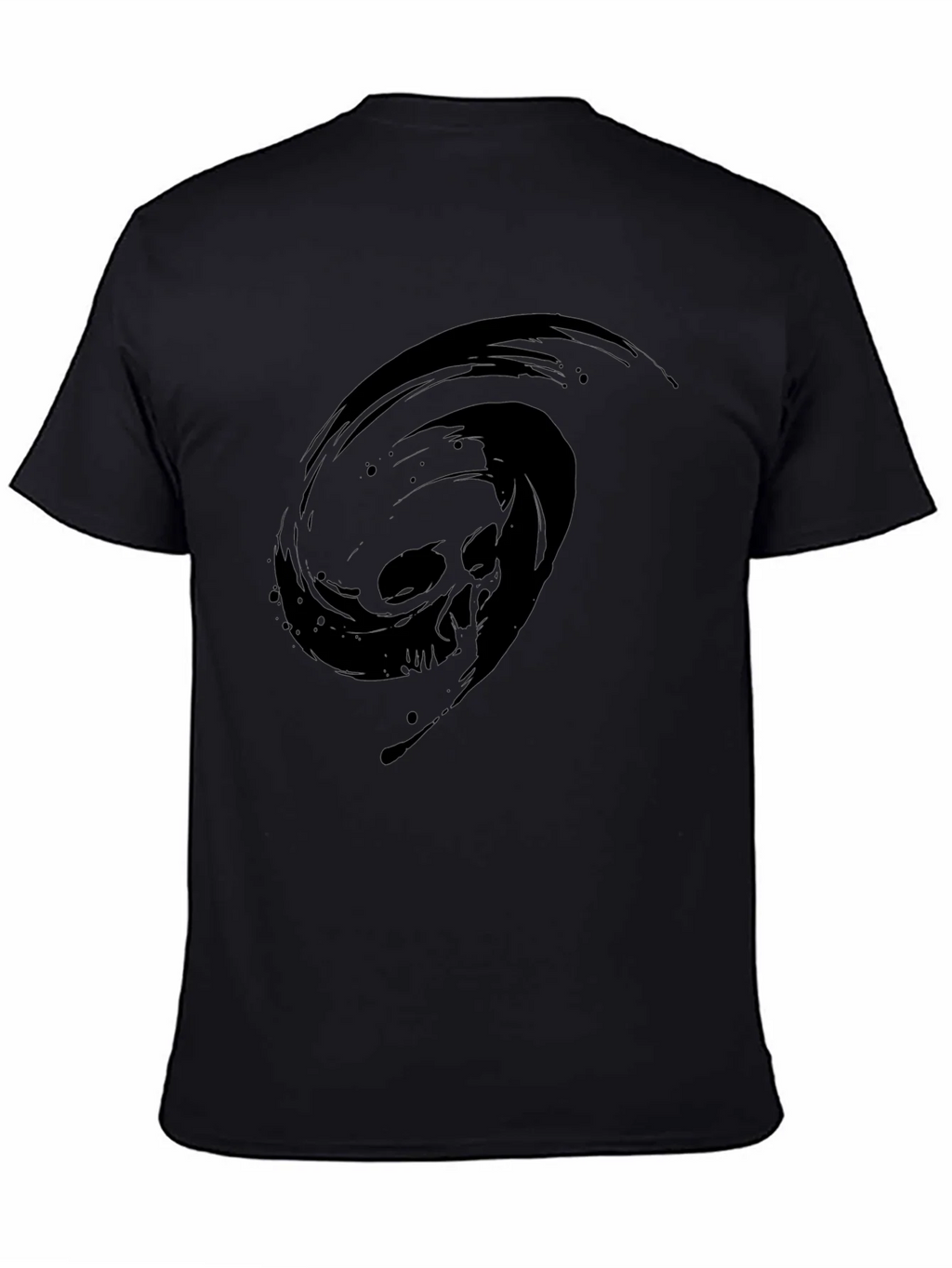 Black T-Shirt with Skull Vortex Design product image 4