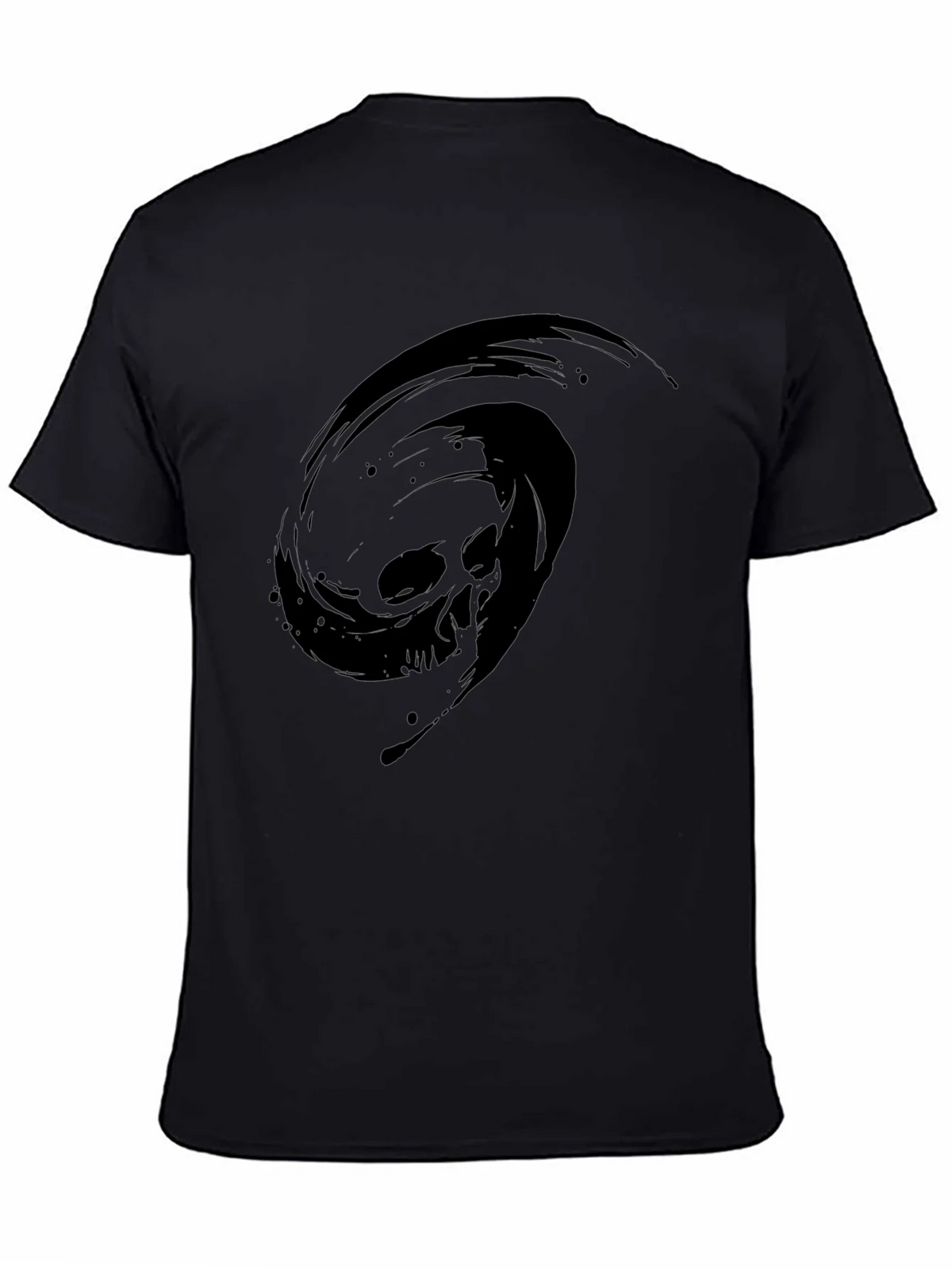 Black T-Shirt with Skull Vortex Design product image 4