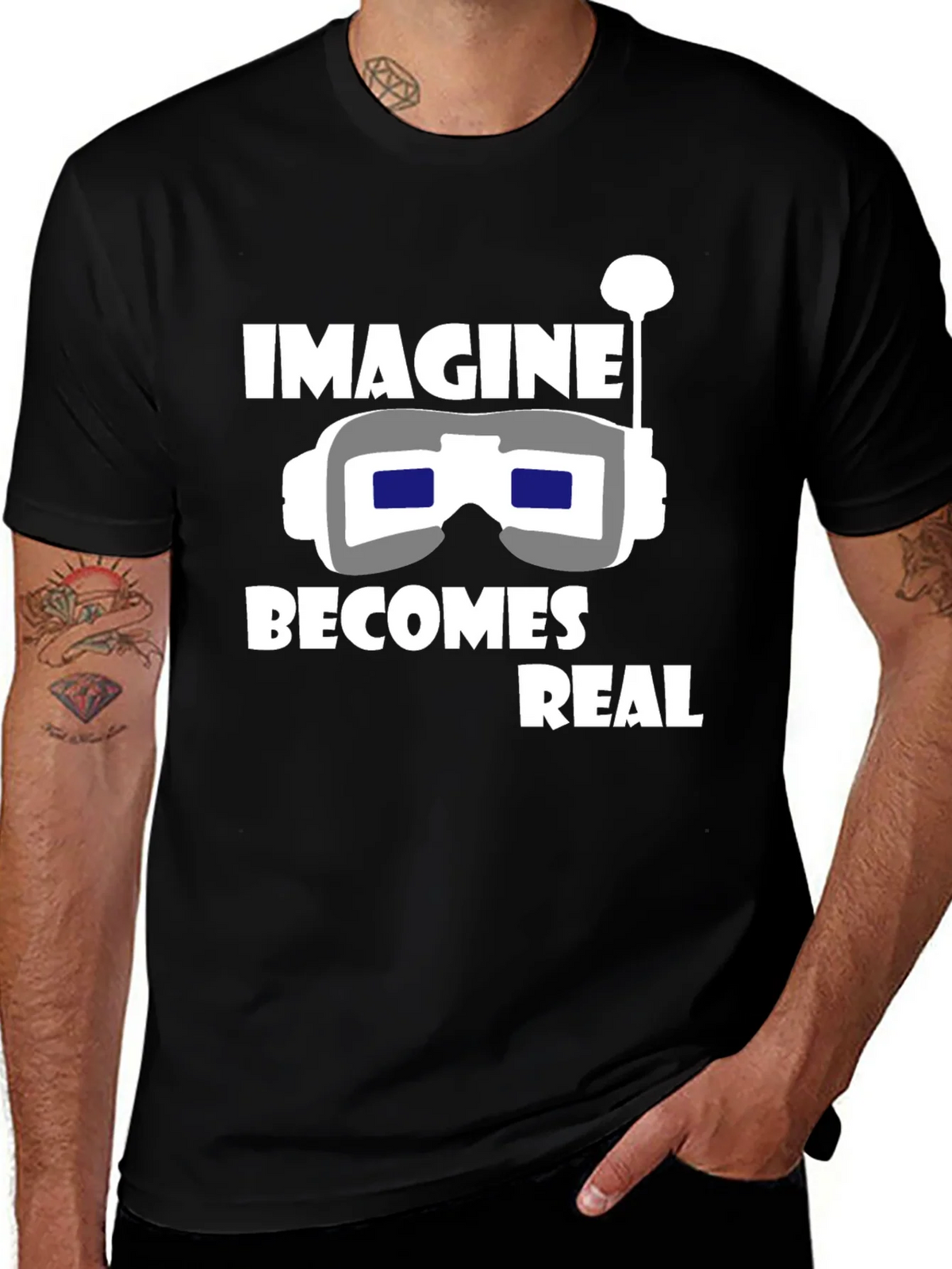 Imagine Becomes Real Black T-Shirt product image 1