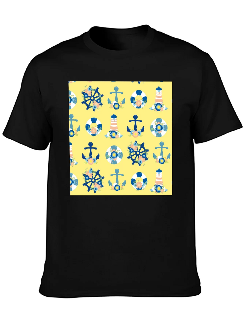 Nautical Pattern T-Shirt - Anchor Wheel Life Preserver product image 3