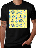 Nautical Pattern T-Shirt - Anchor Wheel Life Preserver product image 1