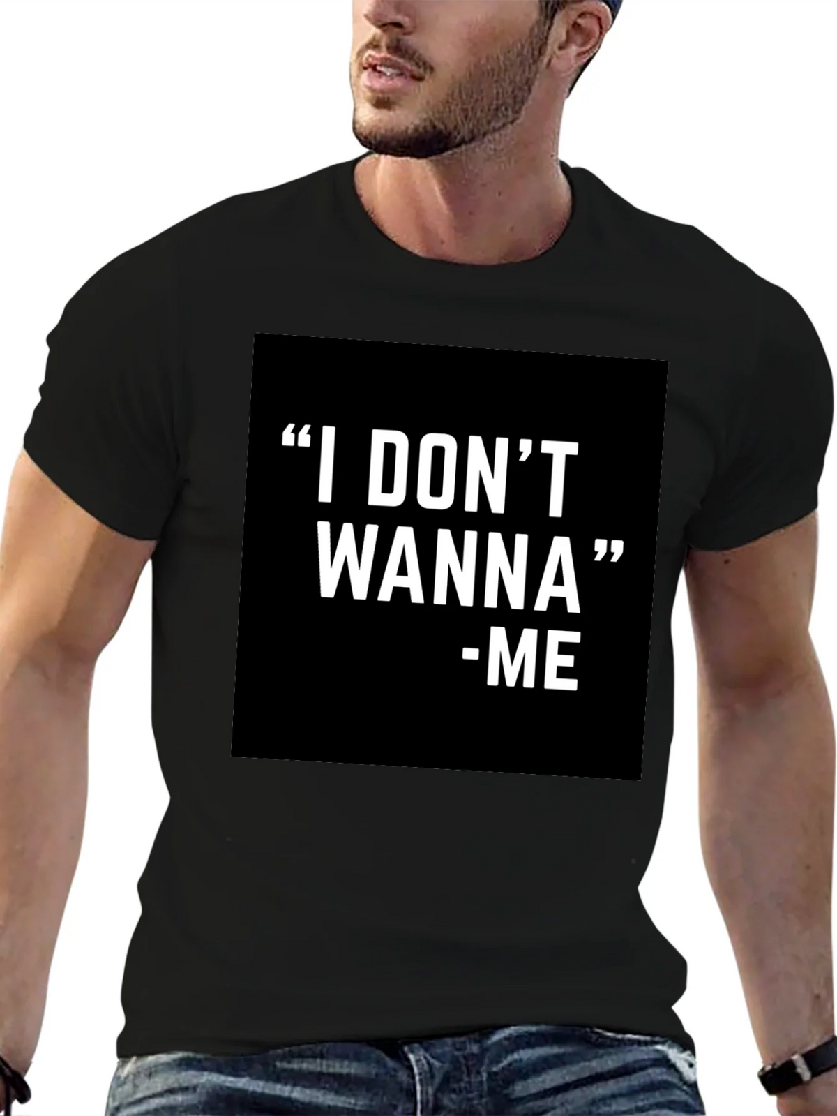 I DONT WANNA - ME Graphic T-Shirt Black product image 6