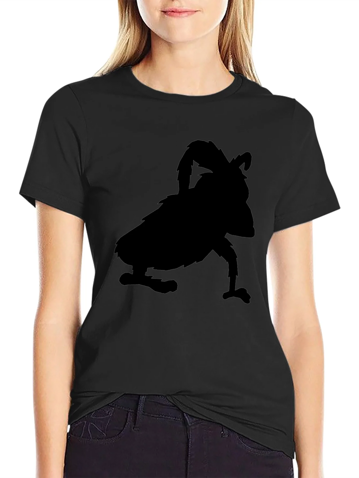 Black T-Shirt with Silhouette Design product image 2
