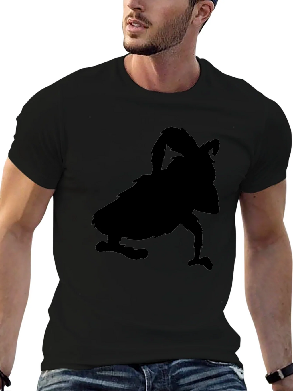 Black T-Shirt with Silhouette Design product image 6
