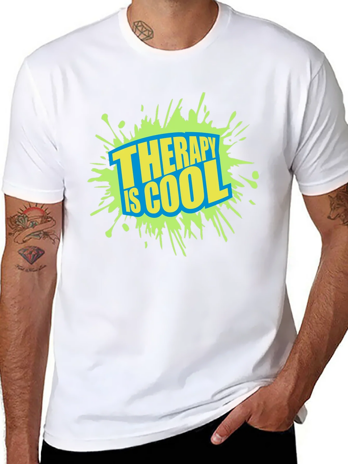 Therapy is Cool Graphic Tee - Trendy Black T-Shirt product image 7