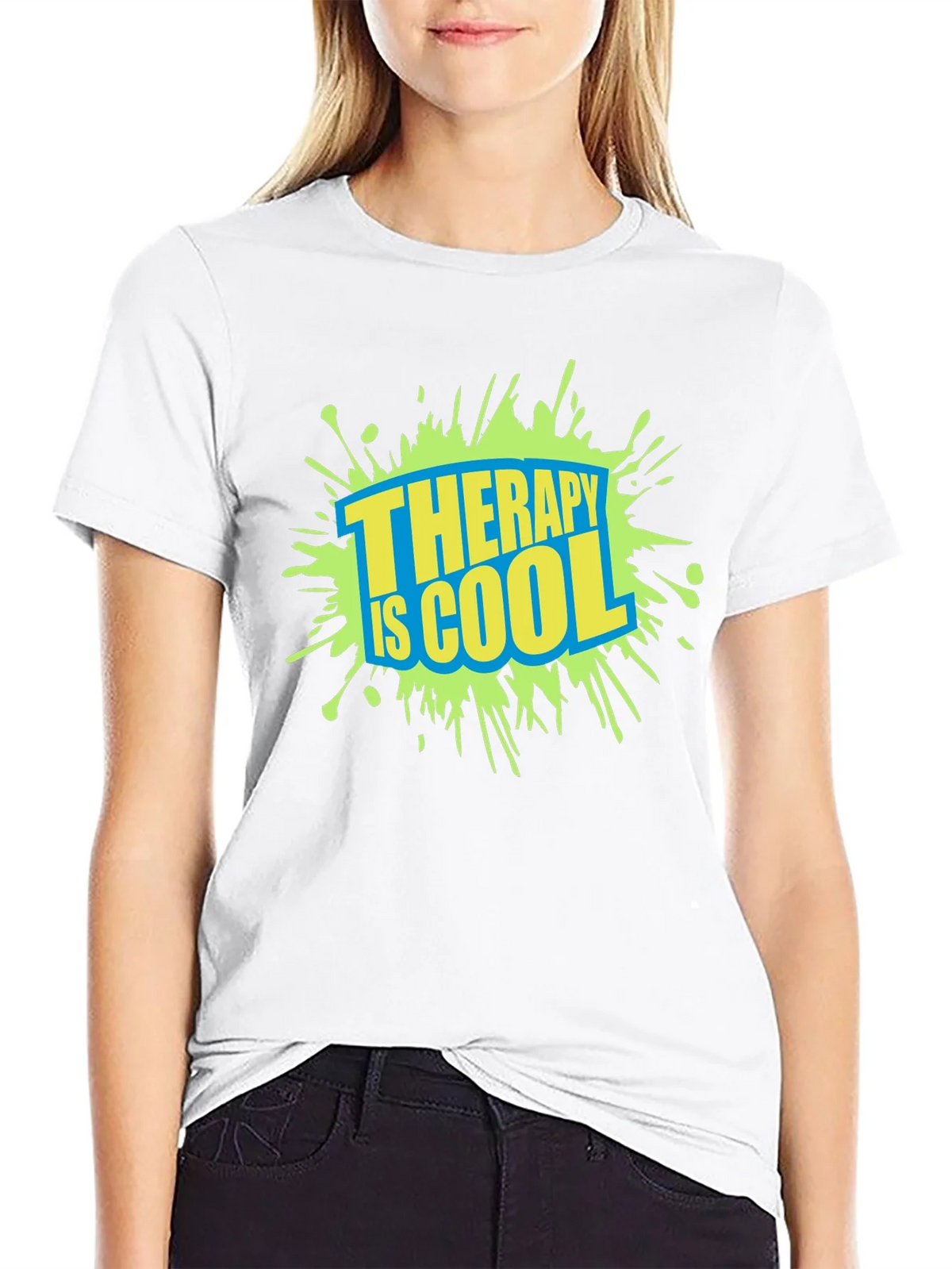 Therapy is Cool Graphic Tee - Trendy Black T-Shirt product image 8
