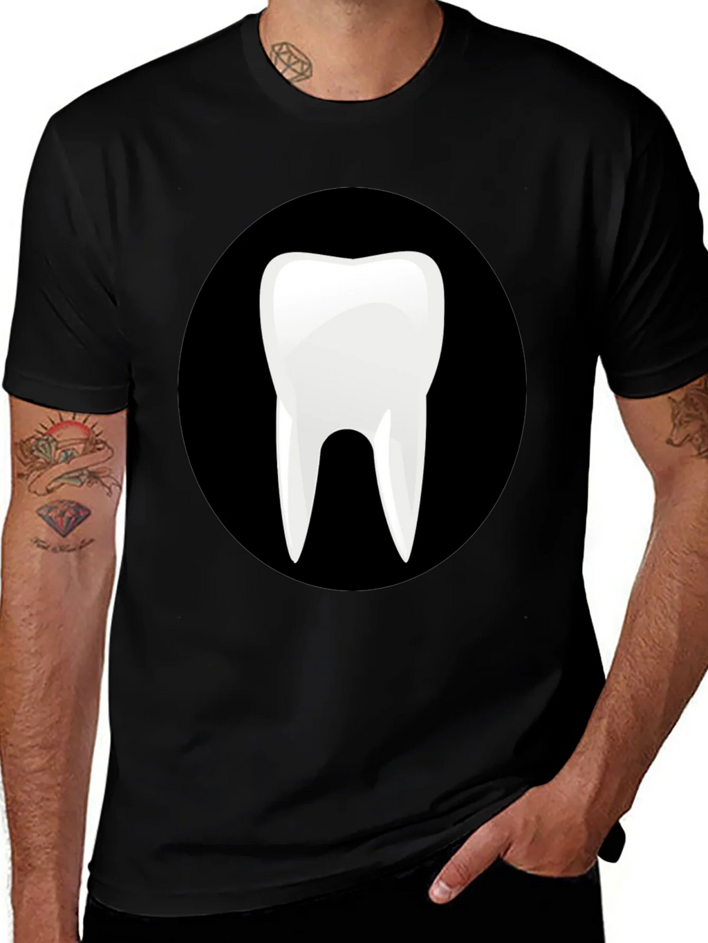 Novelty Tooth Graphic Black T-Shirt product image 1