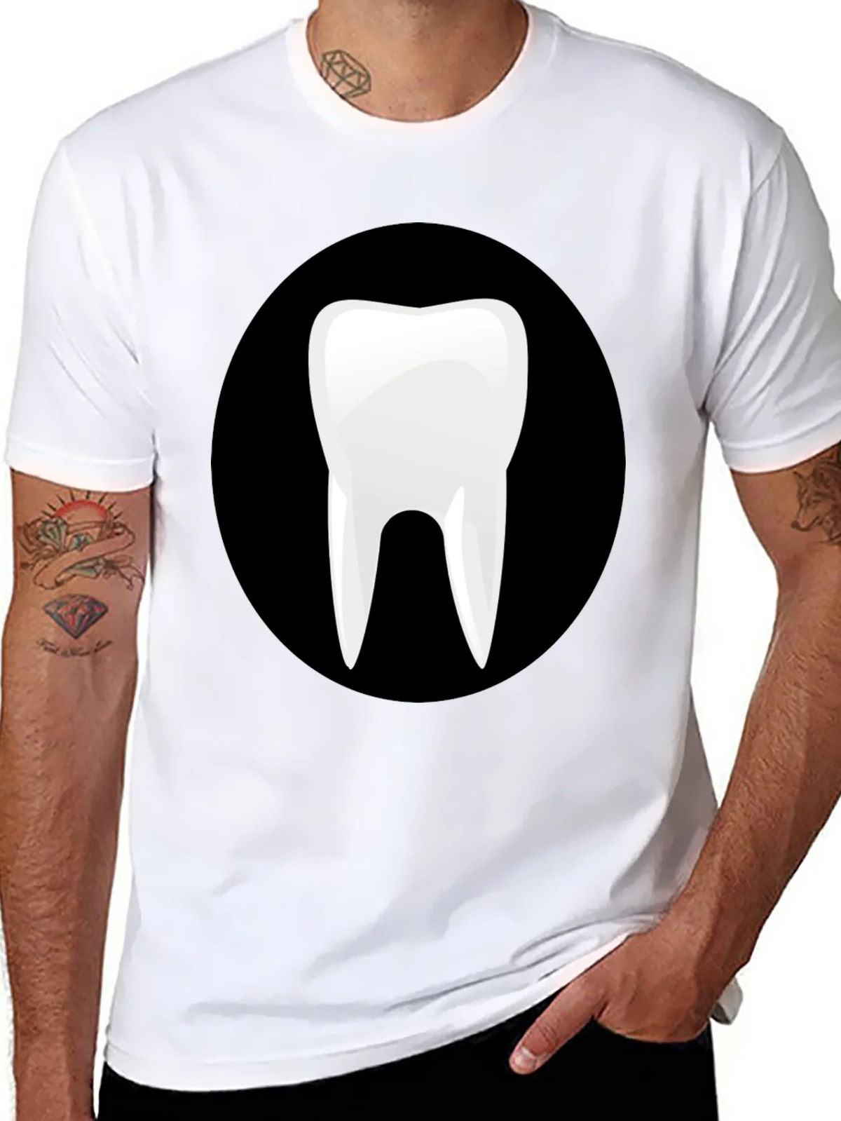 Novelty Tooth Graphic Black T-Shirt product image 7