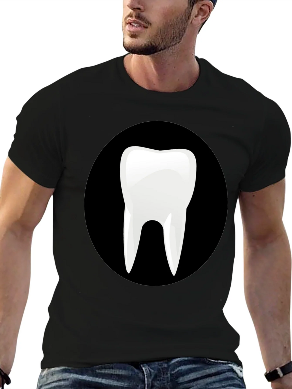 Novelty Tooth Graphic Black T-Shirt product image 6