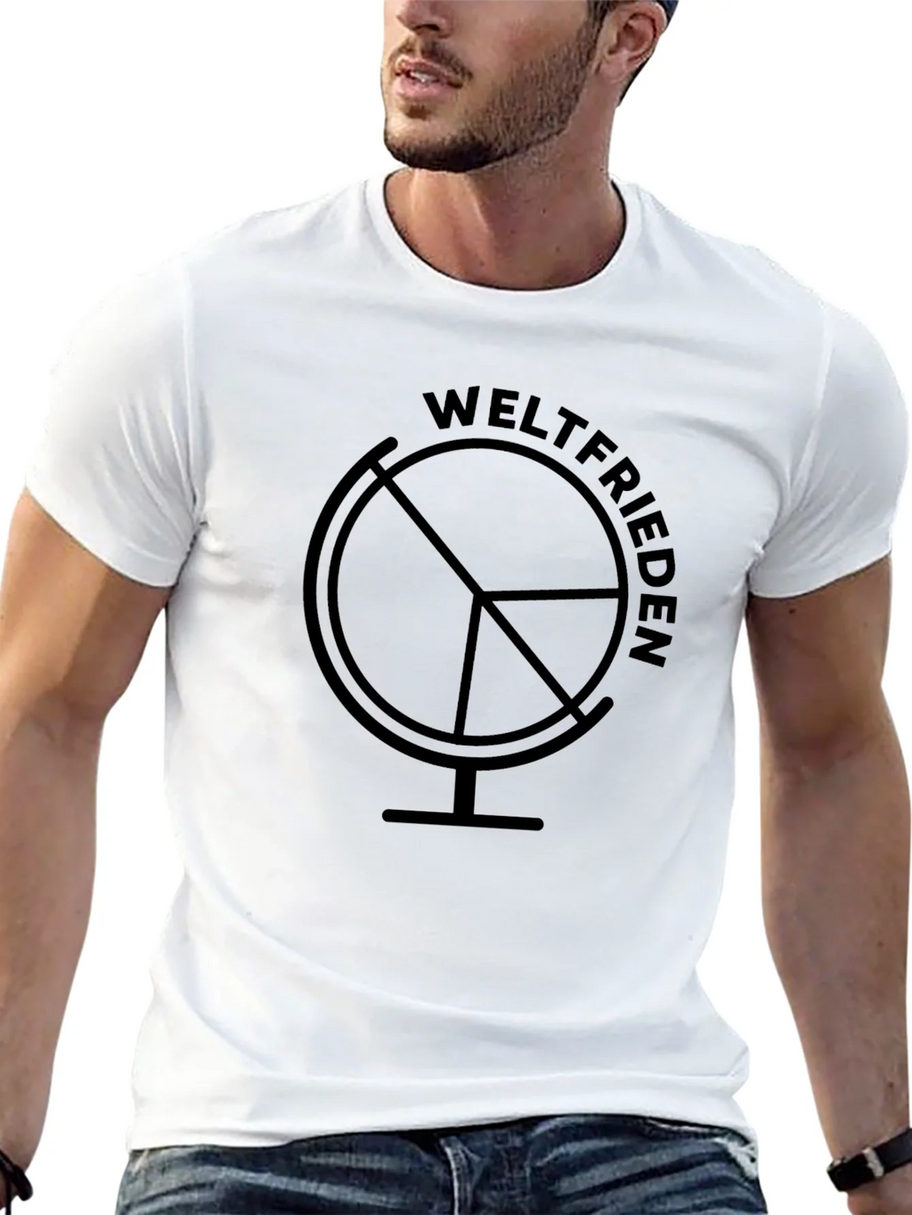 Weltfrieden Globe Black T-Shirt product image 7