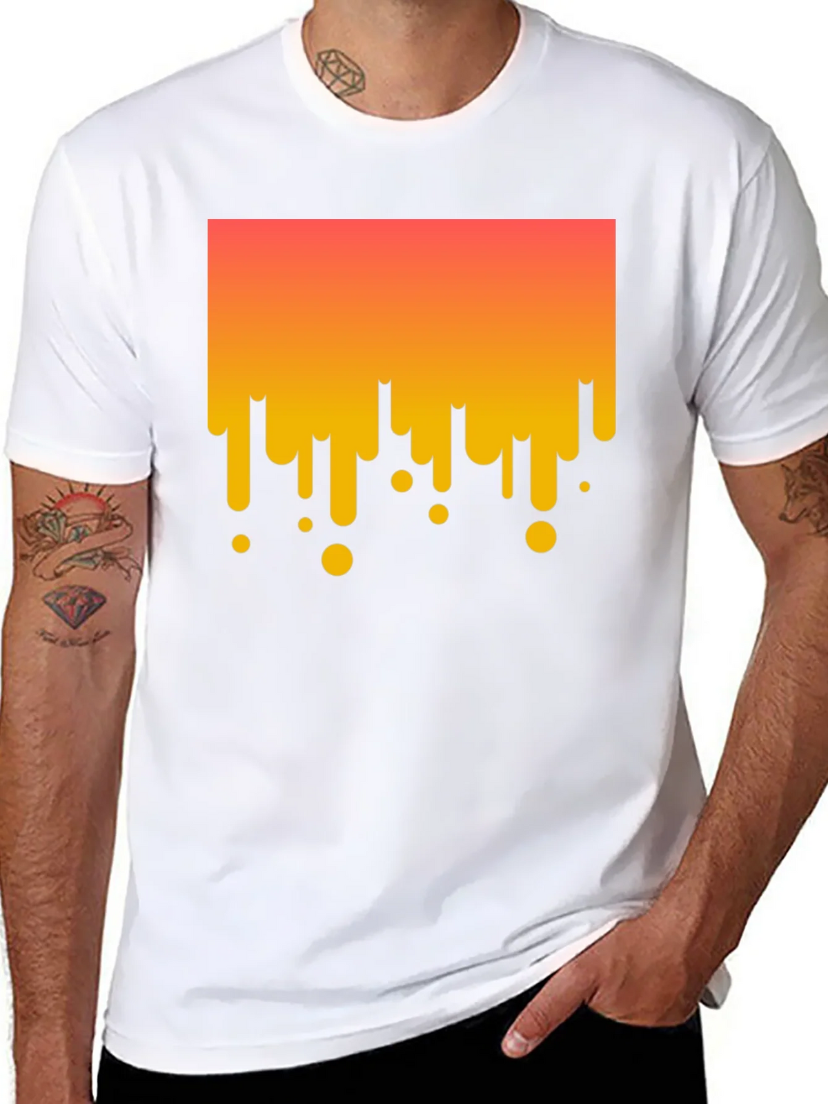 Modern Drip Graphic Tee - Stylish Black Cotton T-Shirt product image 7