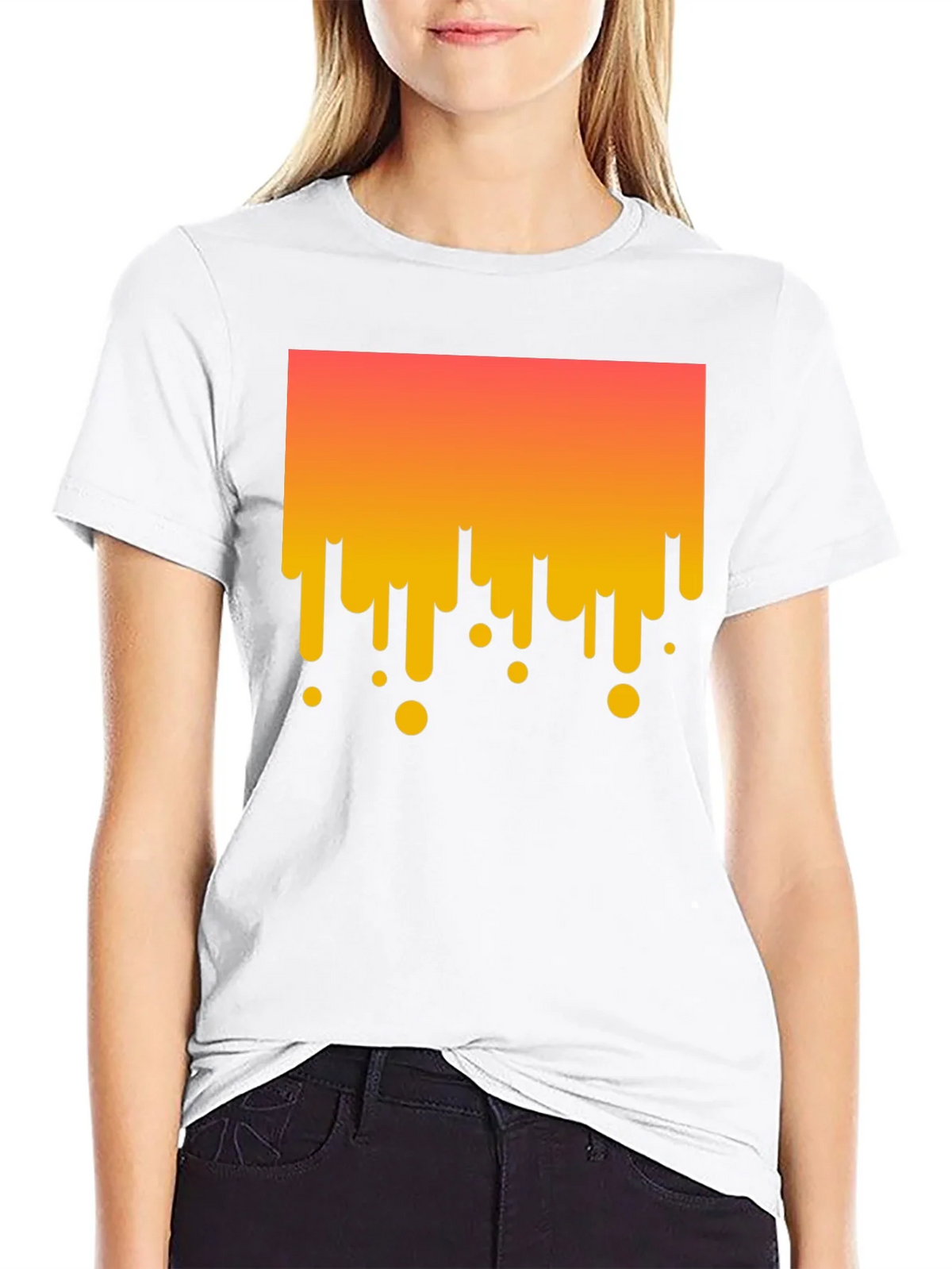 Modern Drip Graphic Tee - Stylish Black Cotton T-Shirt product image 8