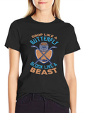 Hockey Goalie T-Shirt: Drop Like a Butterfly Block a Beast product image 1