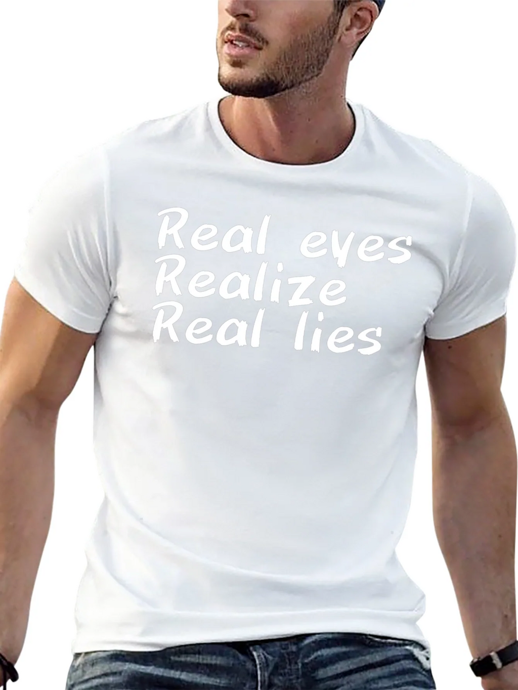 Real Eyes Realize Lies Black T-Shirt product image 12