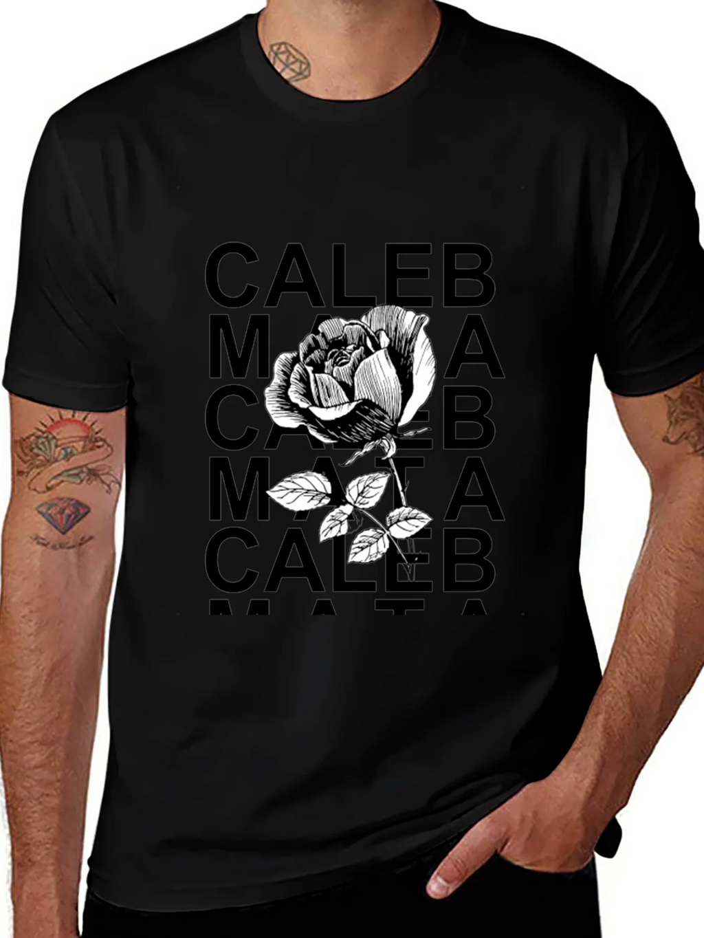 Caleb Rose Graphic Tee - Black product image 1