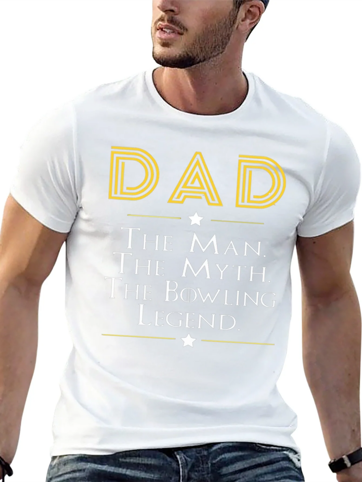 Dad The Man Myth Bowling Legend Black T-Shirt product image 11