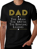 Dad The Man Myth Bowling Legend Black T-Shirt product image 1