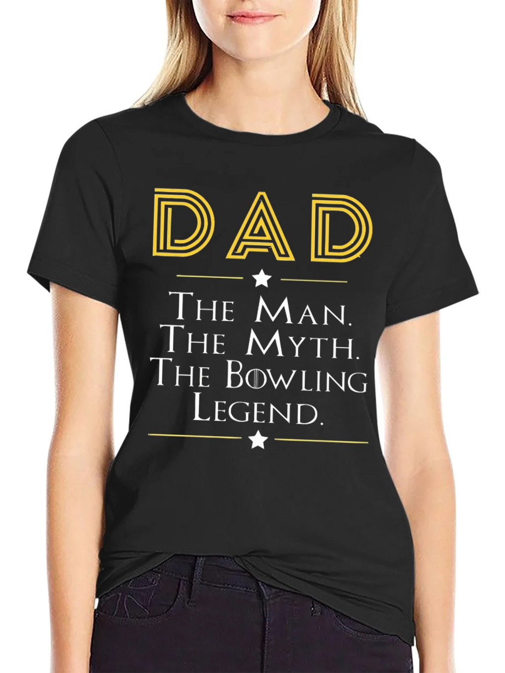 Dad The Man Myth Bowling Legend Black T-Shirt product image 2