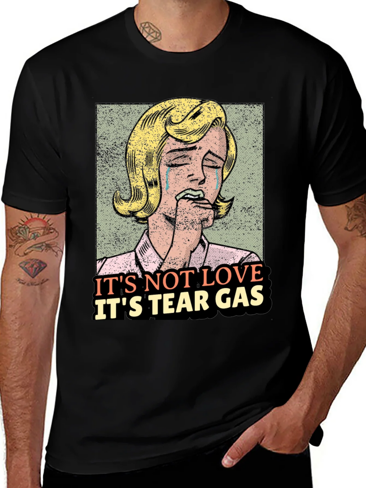 Its Not Love Tear Gas Graphic Tee product image 1