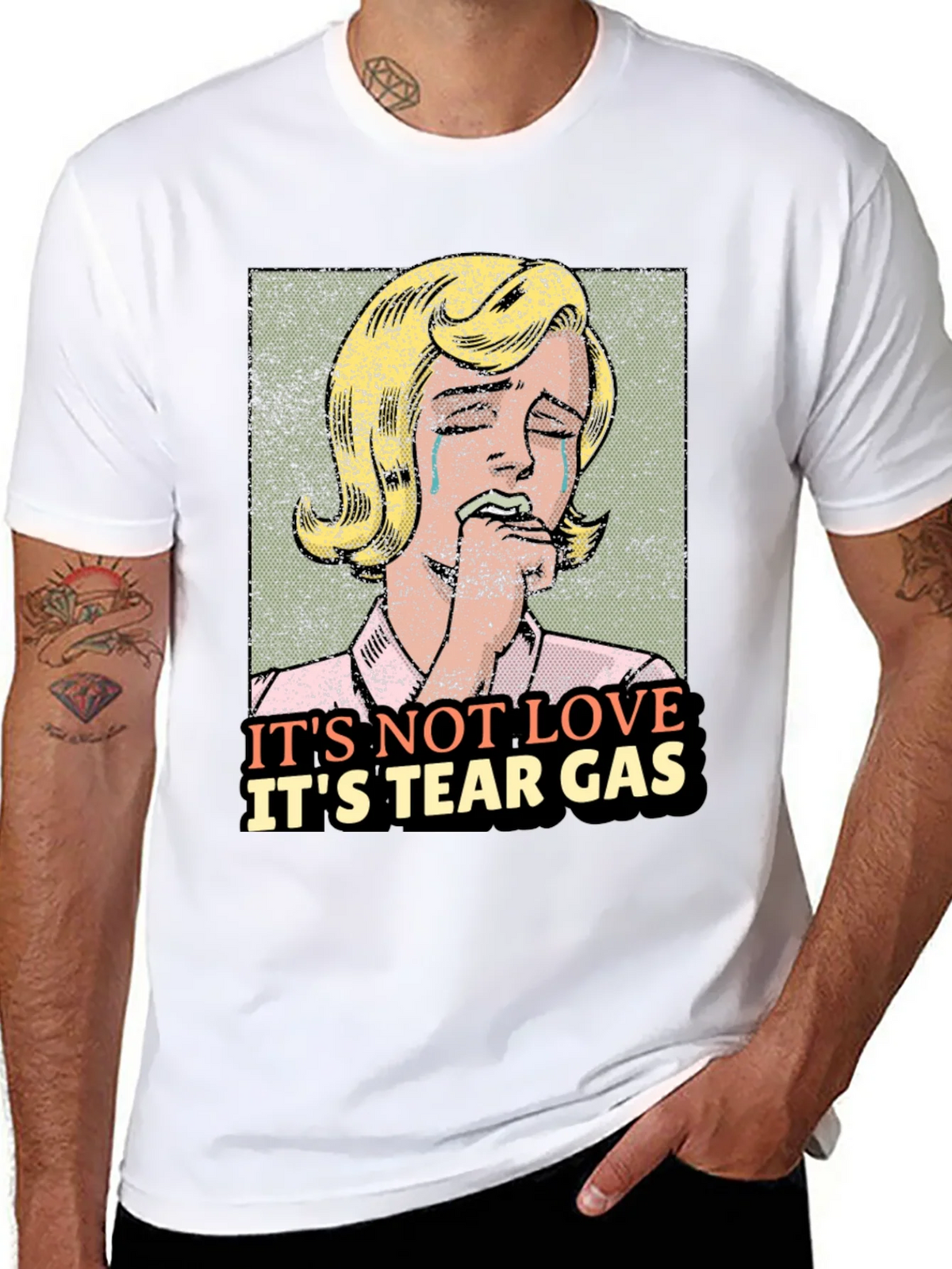 Its Not Love Tear Gas Graphic Tee product image 7