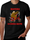 Haters Gonna Hate Sloth on Bike T-Shirt product image 1