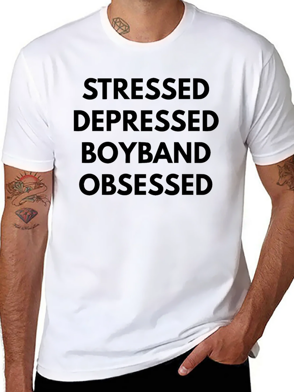 Stressed Depressed Boyband Obsessed Graphic Tee product image 7
