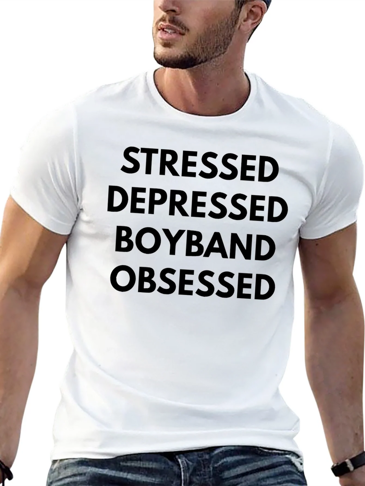 Stressed Depressed Boyband Obsessed Graphic Tee product image 12
