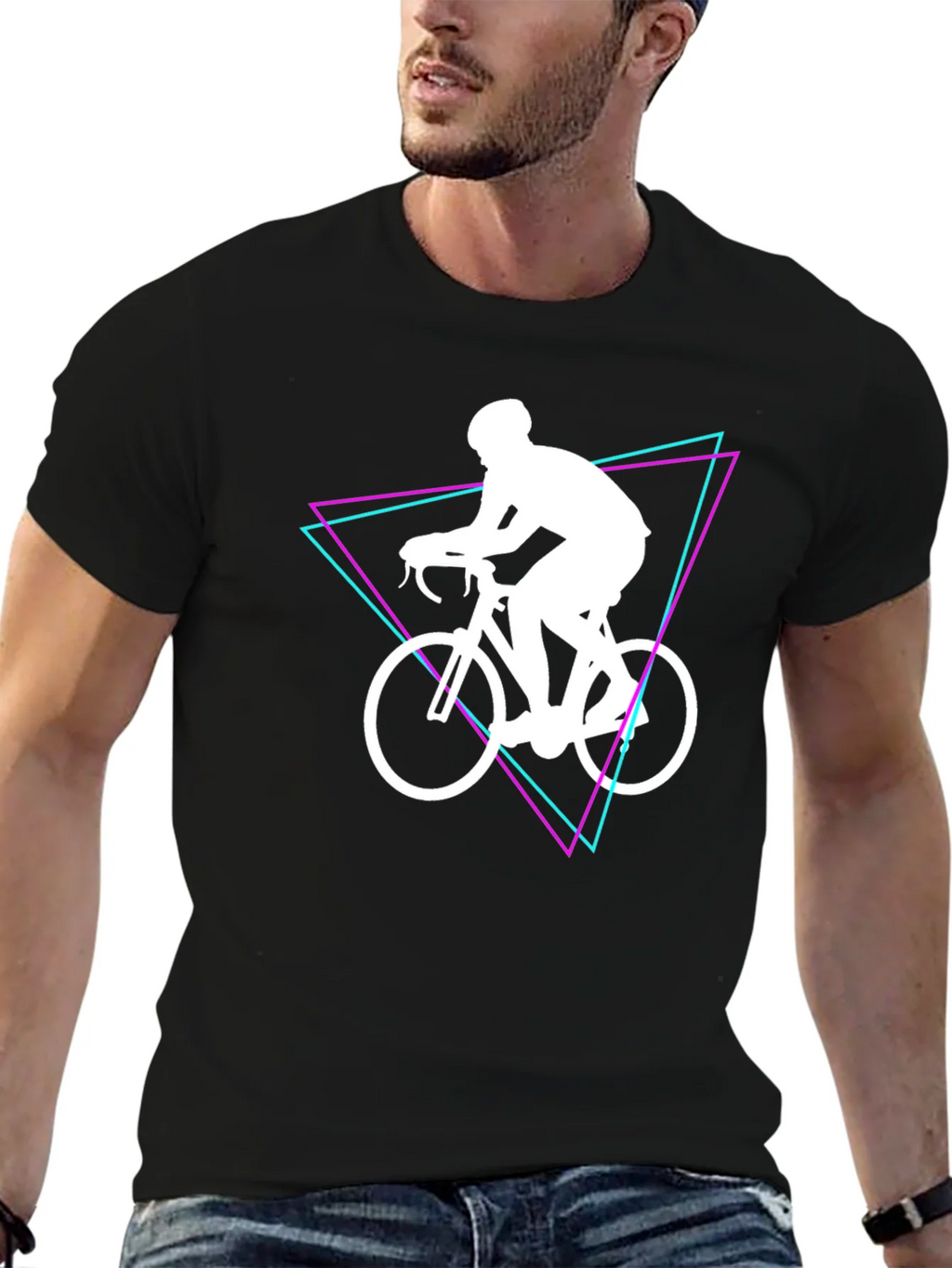 Cyclist Graphic Tee - Black Cotton Shirt product image 6