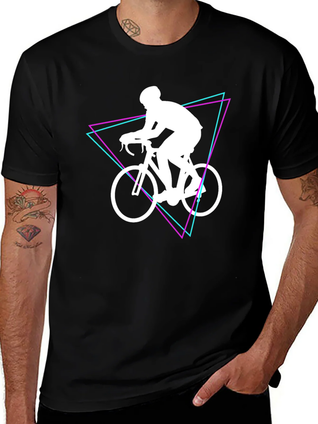 Cyclist Graphic Tee - Black Cotton Shirt product image 1