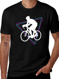 Cyclist Graphic Tee - Black Cotton Shirt product image 1