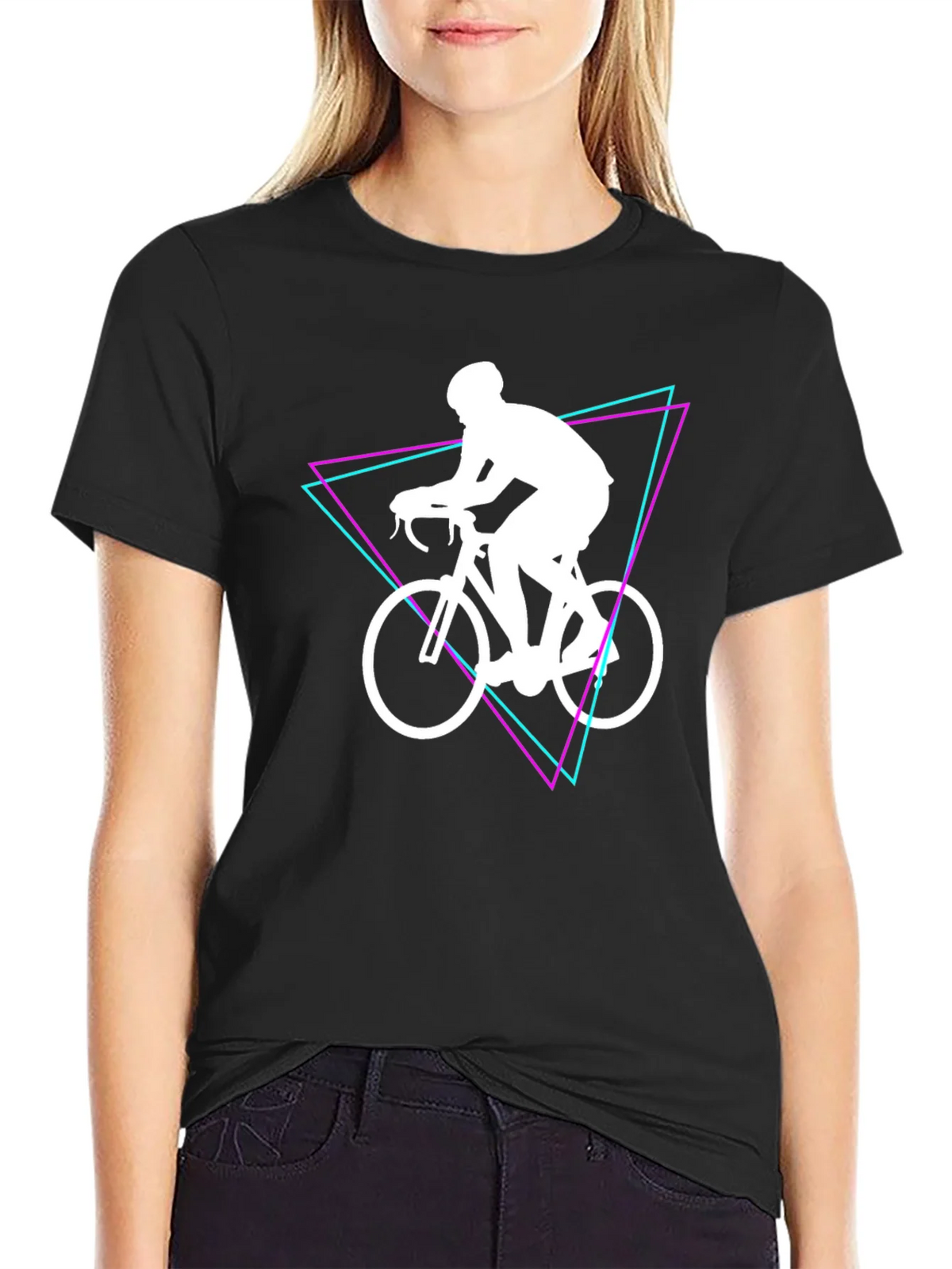 Cyclist Graphic Tee - Black Cotton Shirt product image 2