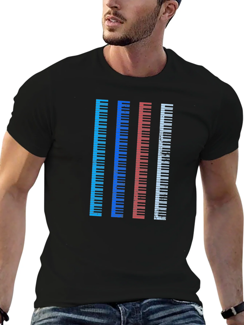Colorful Piano Keys Graphic Tee product image 6