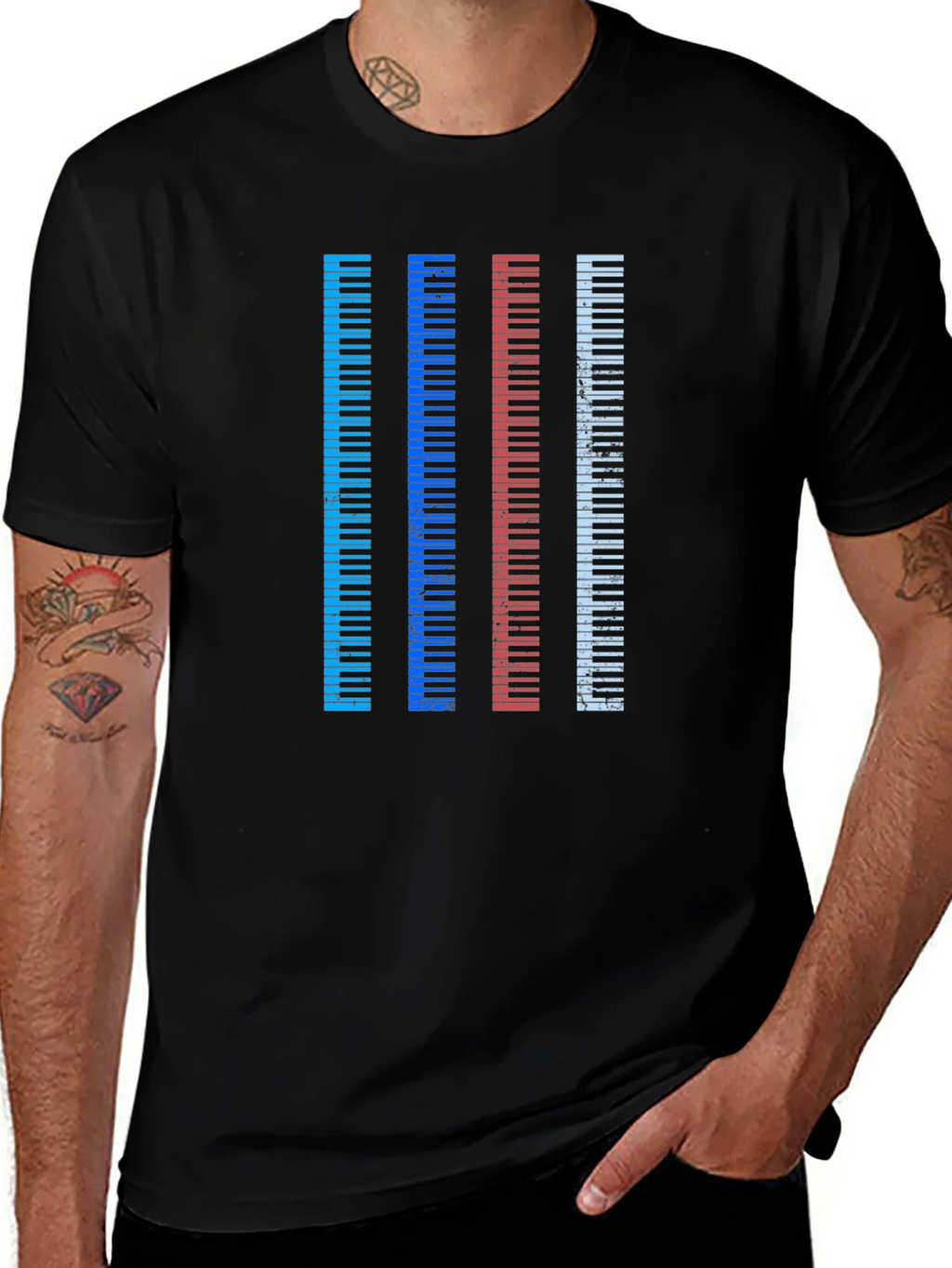 Colorful Piano Keys Graphic Tee product image 1