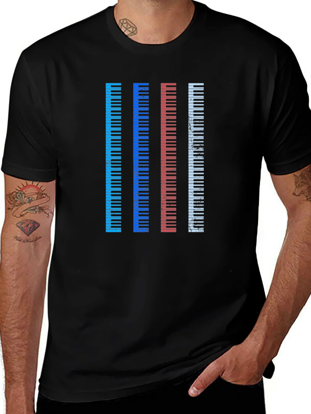 Colorful Piano Keys Graphic Tee product image 1