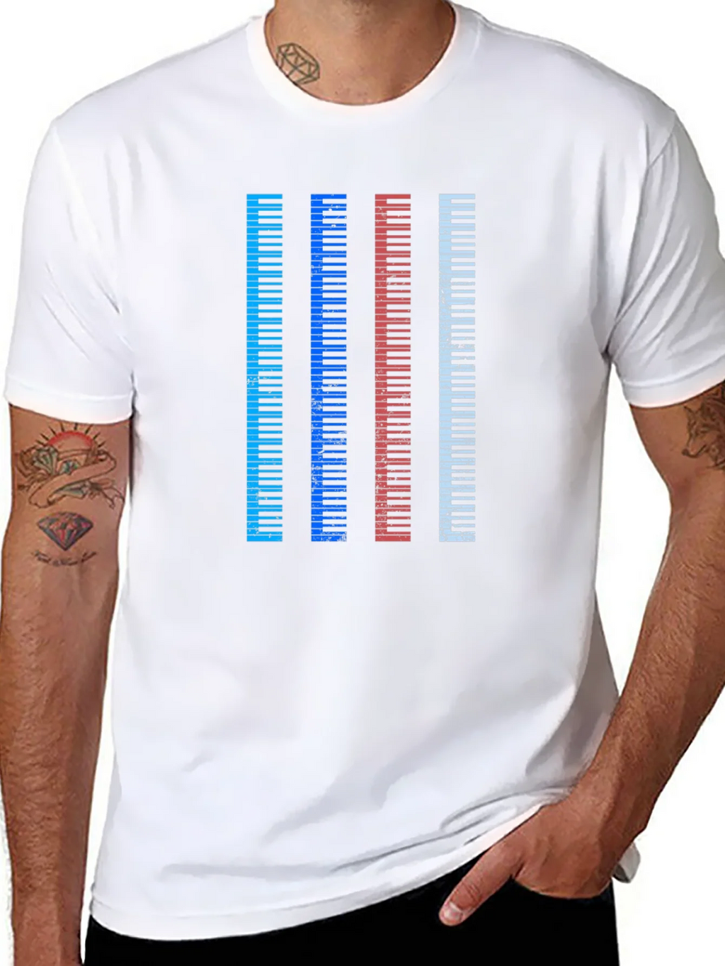 Colorful Piano Keys Graphic Tee product image 7