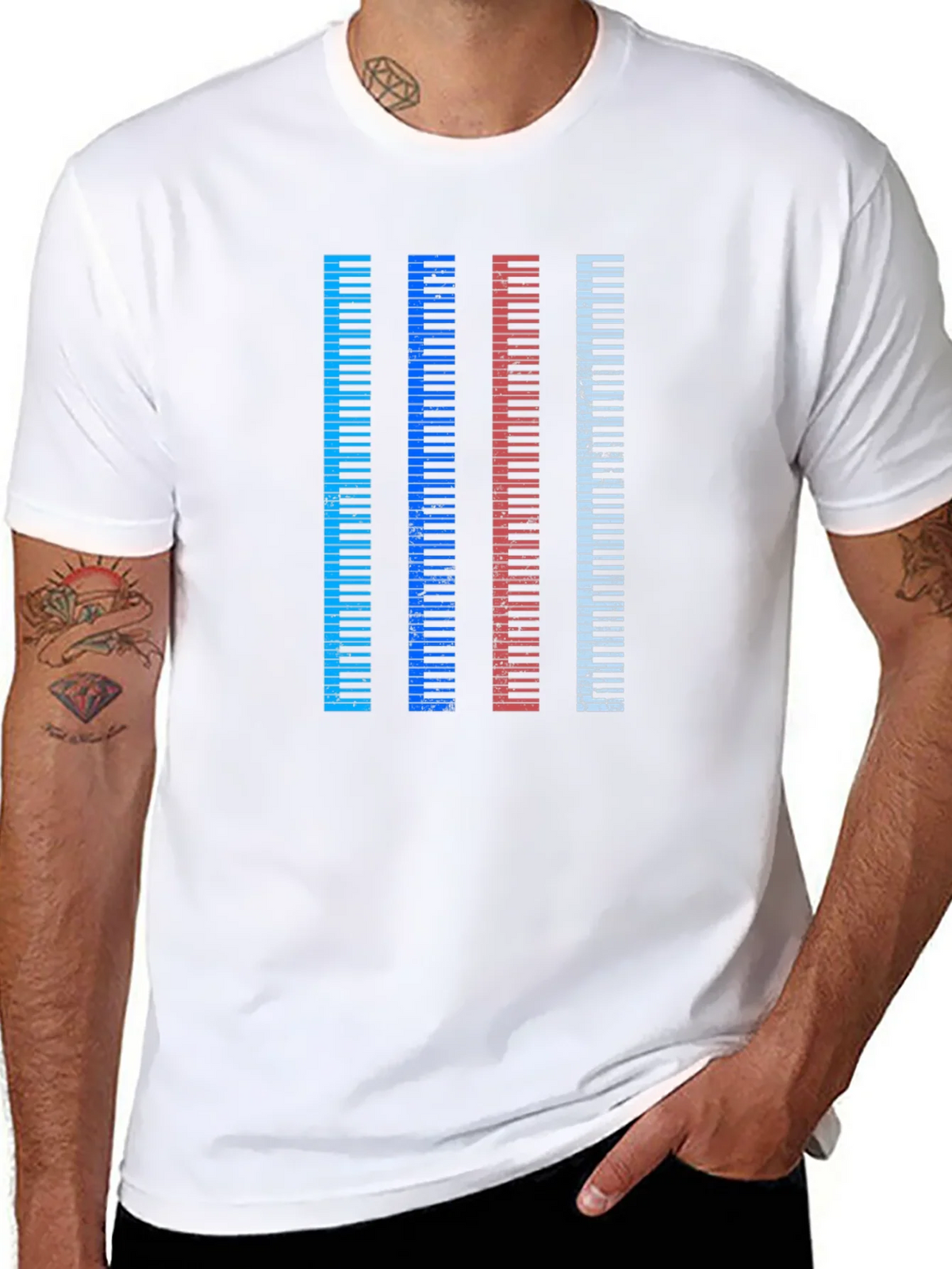 Colorful Piano Keys Graphic Tee product image 7