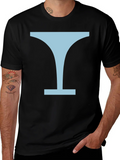 Minimalist Martini Glass Graphic Tee - Black product image 1