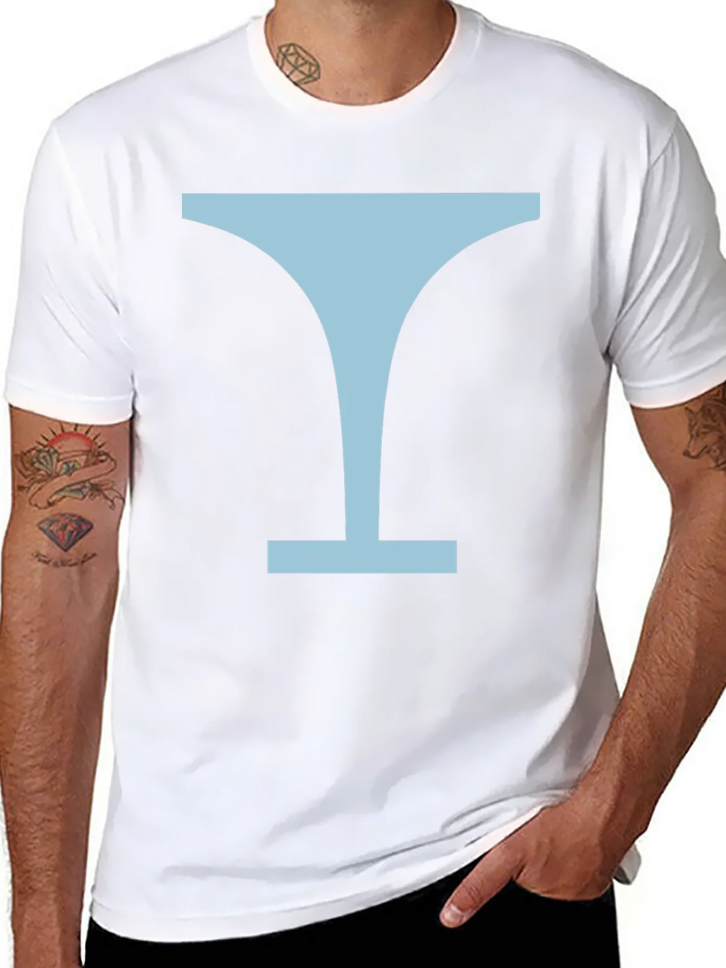 Minimalist Martini Glass Graphic Tee - Black product image 7