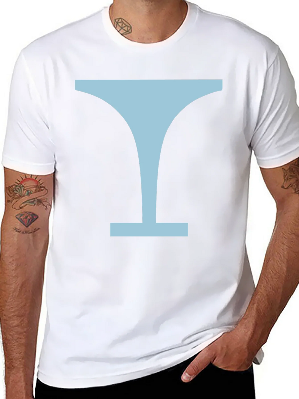 Minimalist Martini Glass Graphic Tee - Black product image 7