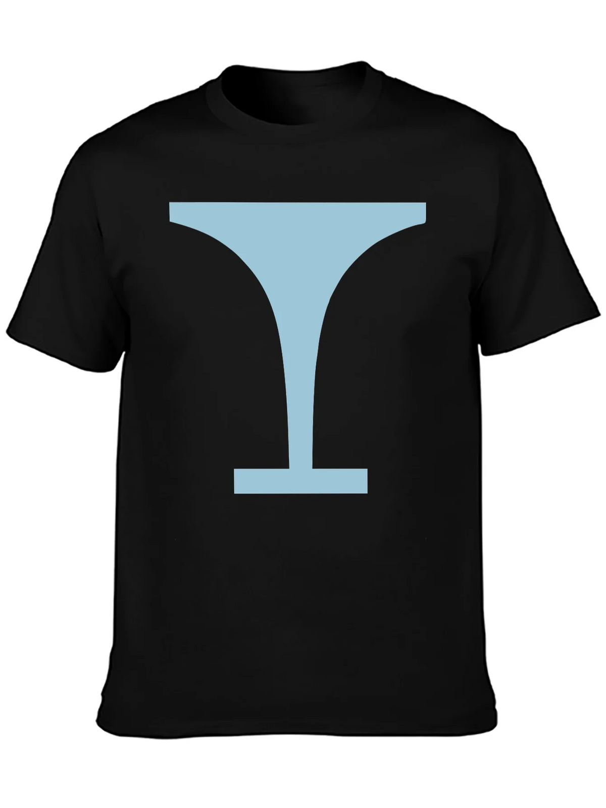 Minimalist Martini Glass Graphic Tee - Black product image 3
