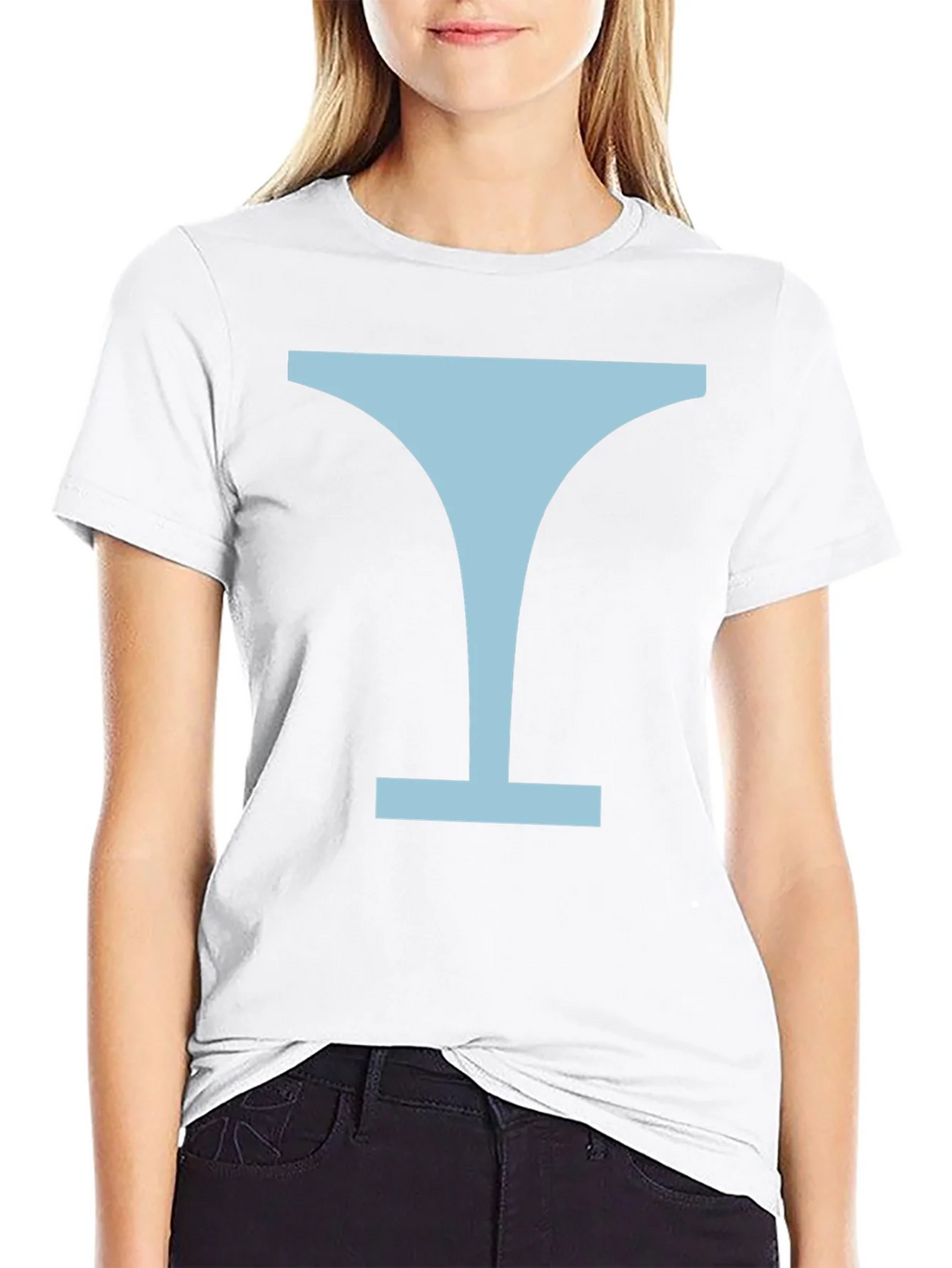 Minimalist Martini Glass Graphic Tee - Black product image 8