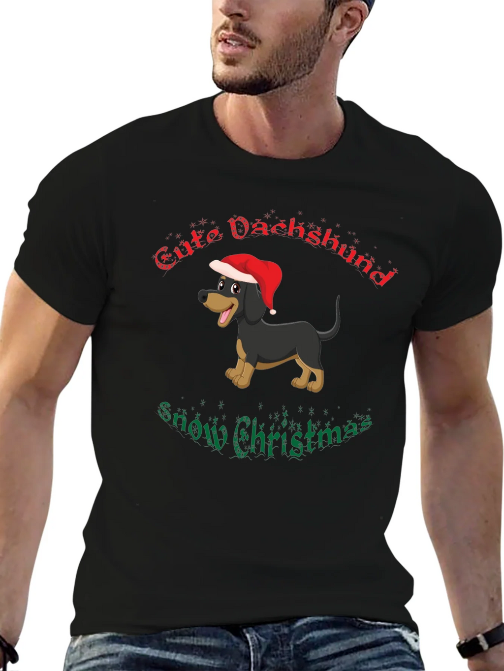 Festive Dachshund Christmas T-Shirt