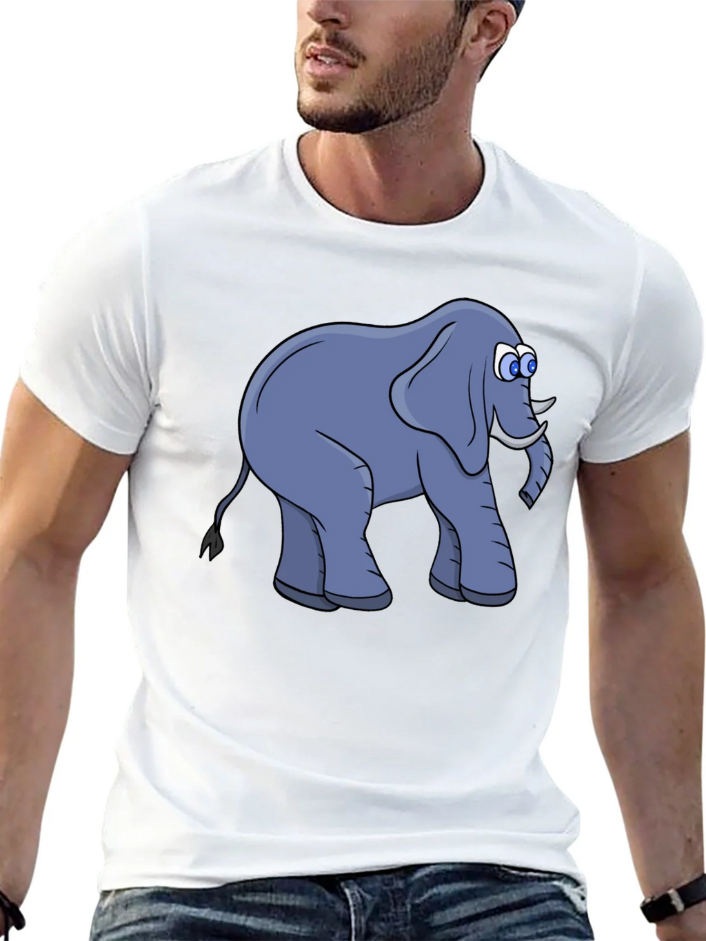 Elephant Cartoon Black T-Shirt product image 12