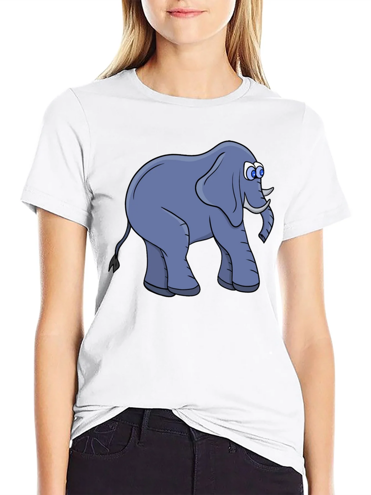 Elephant Cartoon Black T-Shirt product image 8
