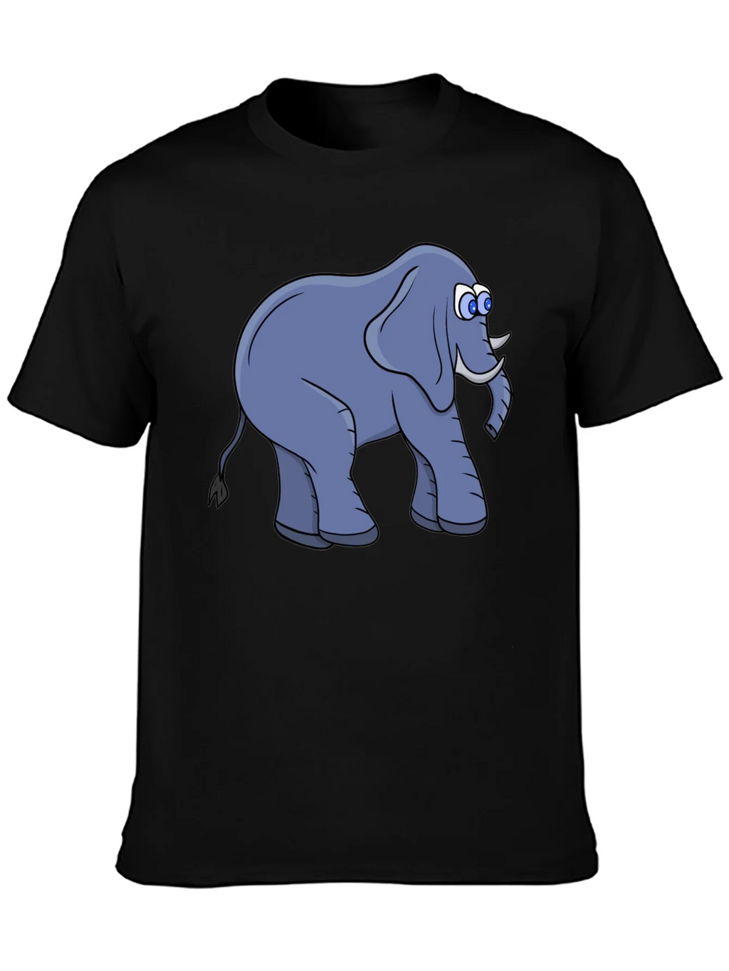 Elephant Cartoon Black T-Shirt product image 3