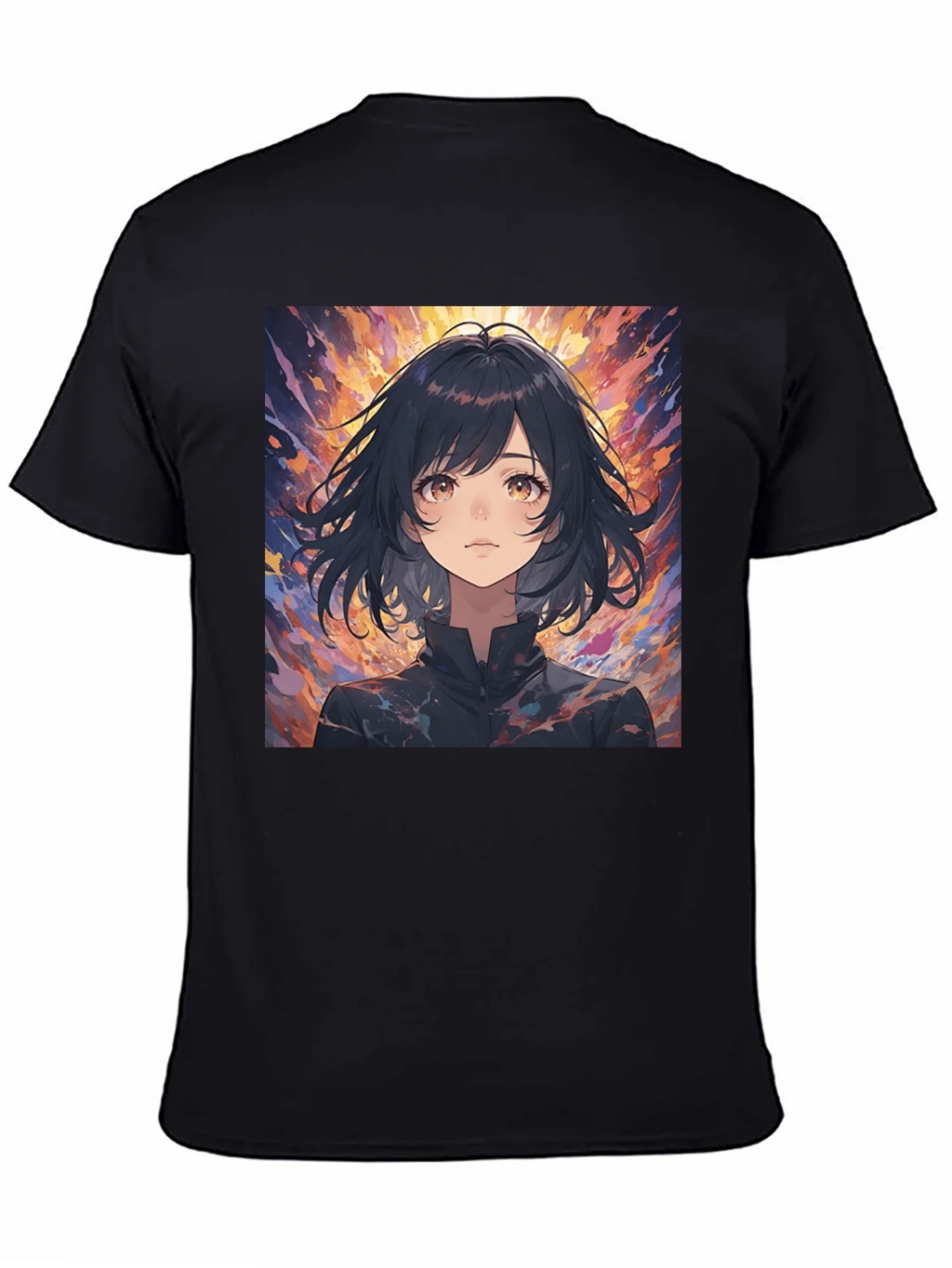 Anime Girl Black T-Shirt product image 2